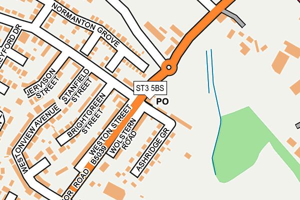 ST3 5BS map - OS OpenMap – Local (Ordnance Survey)