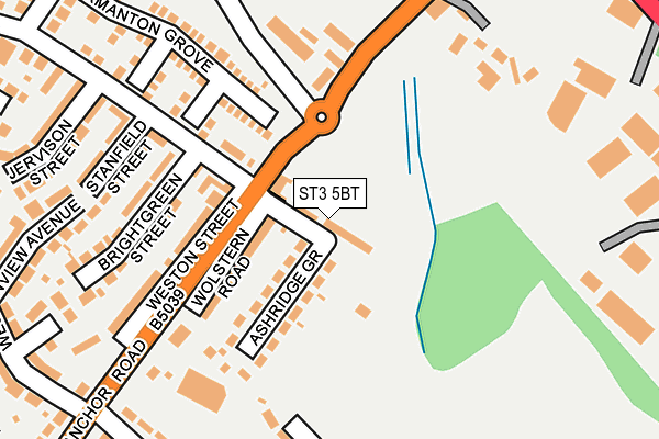 ST3 5BT map - OS OpenMap – Local (Ordnance Survey)