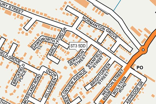 ST3 5DD map - OS OpenMap – Local (Ordnance Survey)