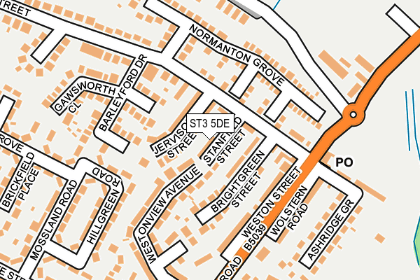 ST3 5DE map - OS OpenMap – Local (Ordnance Survey)