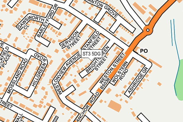 ST3 5DG map - OS OpenMap – Local (Ordnance Survey)