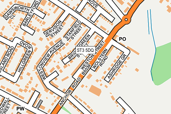 ST3 5DQ map - OS OpenMap – Local (Ordnance Survey)