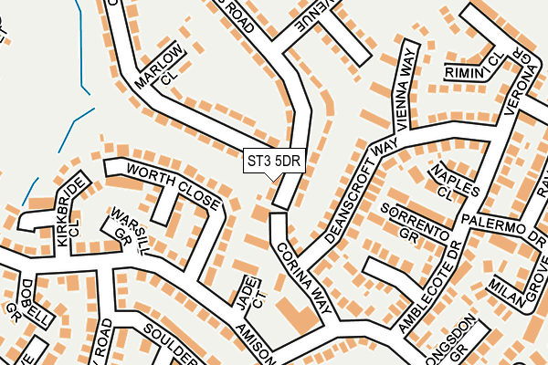 ST3 5DR map - OS OpenMap – Local (Ordnance Survey)