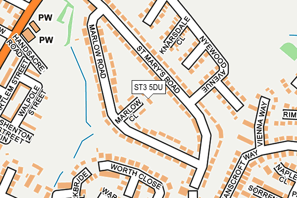 ST3 5DU map - OS OpenMap – Local (Ordnance Survey)