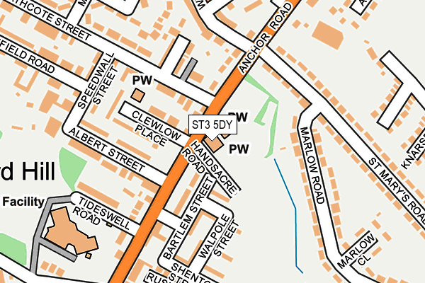 ST3 5DY map - OS OpenMap – Local (Ordnance Survey)