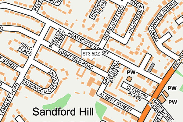 ST3 5DZ map - OS OpenMap – Local (Ordnance Survey)