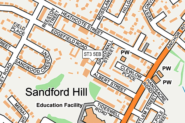 ST3 5EB map - OS OpenMap – Local (Ordnance Survey)