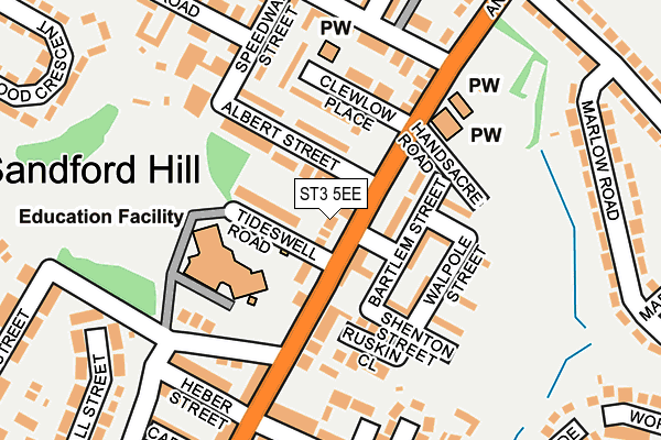 ST3 5EE map - OS OpenMap – Local (Ordnance Survey)