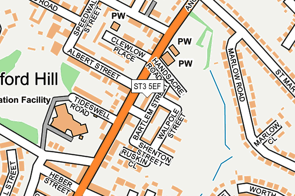 ST3 5EF map - OS OpenMap – Local (Ordnance Survey)