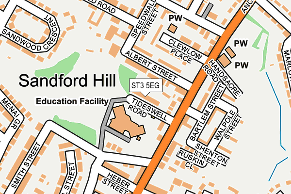 ST3 5EG map - OS OpenMap – Local (Ordnance Survey)