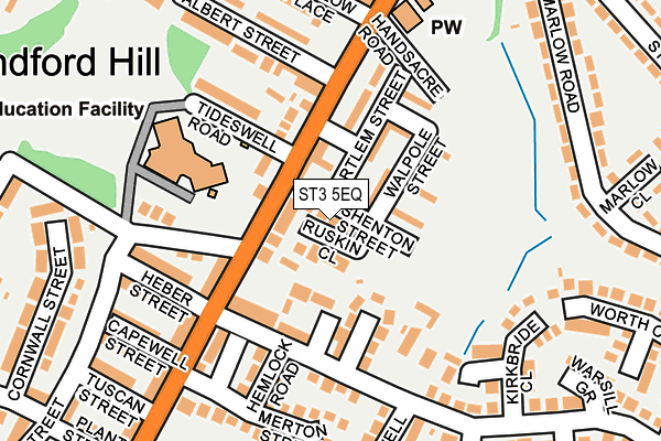 ST3 5EQ map - OS OpenMap – Local (Ordnance Survey)