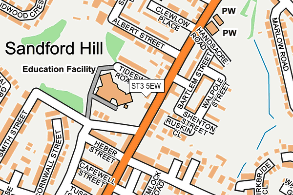 ST3 5EW map - OS OpenMap – Local (Ordnance Survey)