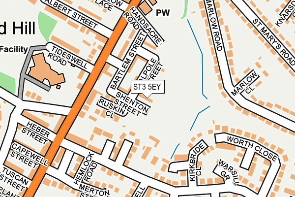 ST3 5EY map - OS OpenMap – Local (Ordnance Survey)