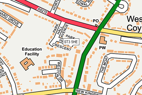 ST3 5HE map - OS OpenMap – Local (Ordnance Survey)