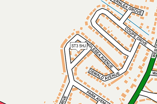 ST3 5HJ map - OS OpenMap – Local (Ordnance Survey)