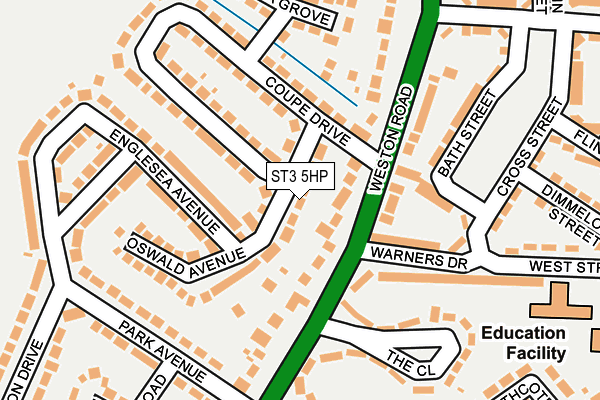 ST3 5HP map - OS OpenMap – Local (Ordnance Survey)