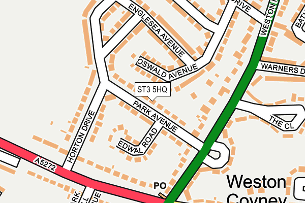 ST3 5HQ map - OS OpenMap – Local (Ordnance Survey)