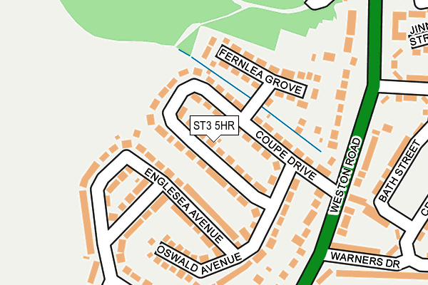 ST3 5HR map - OS OpenMap – Local (Ordnance Survey)