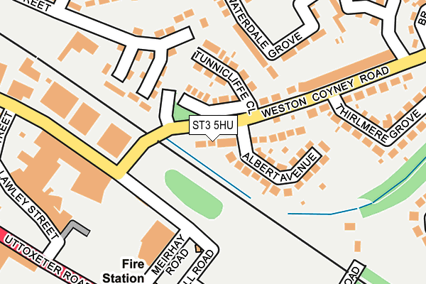 ST3 5HU map - OS OpenMap – Local (Ordnance Survey)