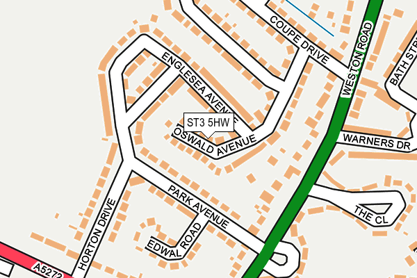 ST3 5HW map - OS OpenMap – Local (Ordnance Survey)