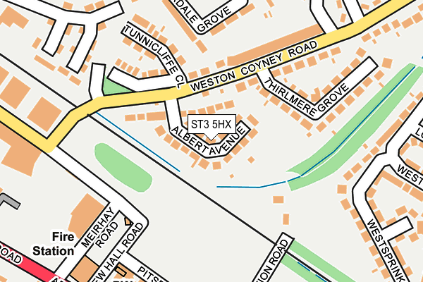 ST3 5HX map - OS OpenMap – Local (Ordnance Survey)