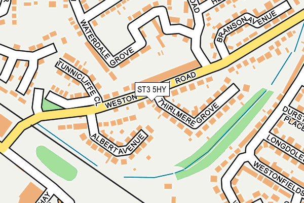 ST3 5HY map - OS OpenMap – Local (Ordnance Survey)