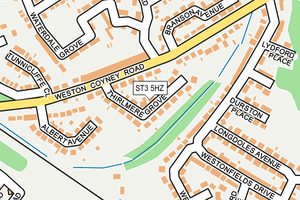 ST3 5HZ map - OS OpenMap – Local (Ordnance Survey)