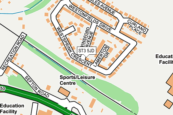 ST3 5JD map - OS OpenMap – Local (Ordnance Survey)