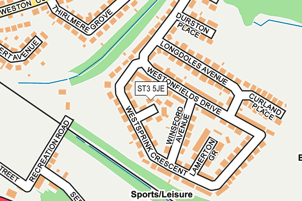 ST3 5JE map - OS OpenMap – Local (Ordnance Survey)