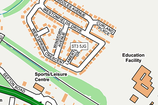 ST3 5JG map - OS OpenMap – Local (Ordnance Survey)