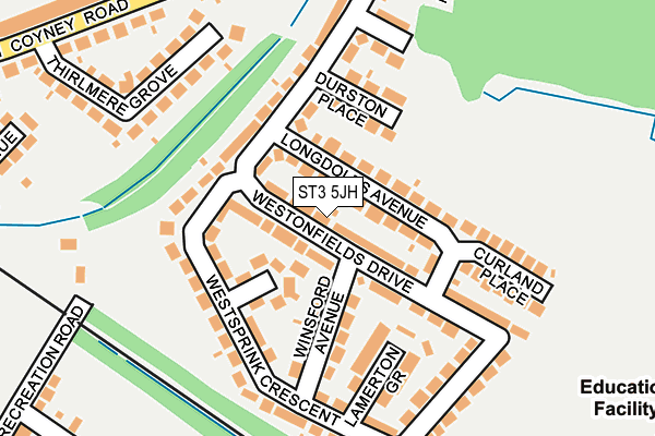 ST3 5JH map - OS OpenMap – Local (Ordnance Survey)