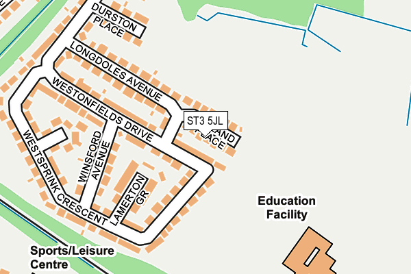 ST3 5JL map - OS OpenMap – Local (Ordnance Survey)
