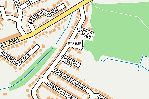 ST3 5JP map - OS OpenMap – Local (Ordnance Survey)