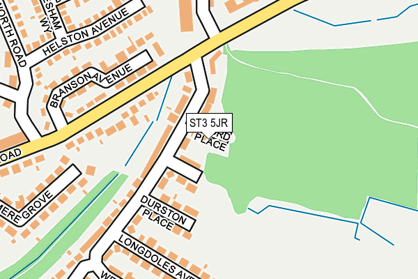 ST3 5JR map - OS OpenMap – Local (Ordnance Survey)