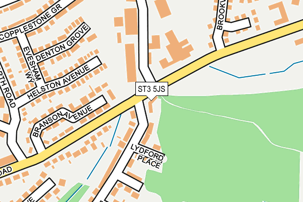 ST3 5JS map - OS OpenMap – Local (Ordnance Survey)