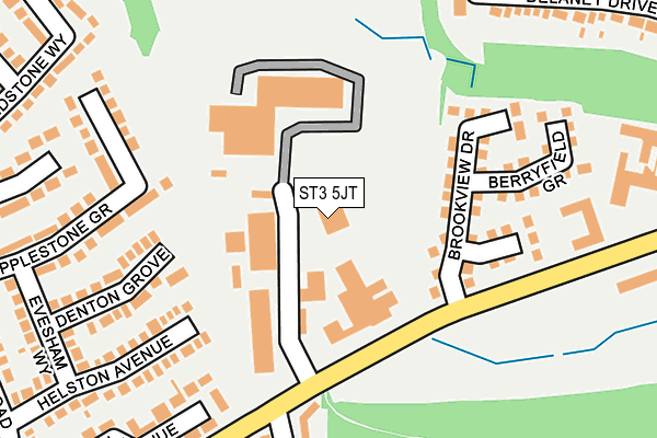 ST3 5JT map - OS OpenMap – Local (Ordnance Survey)