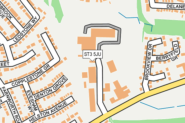 ST3 5JU map - OS OpenMap – Local (Ordnance Survey)