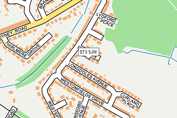 ST3 5JW map - OS OpenMap – Local (Ordnance Survey)