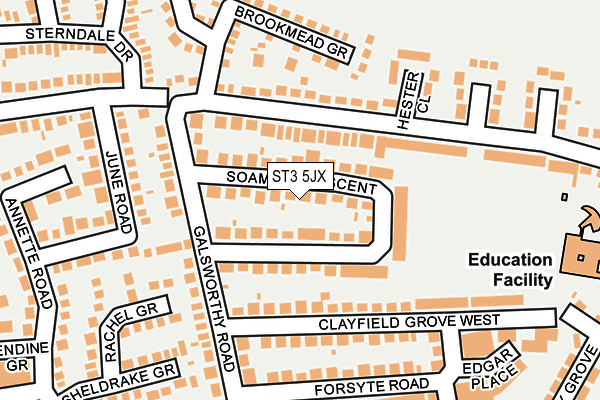 ST3 5JX map - OS OpenMap – Local (Ordnance Survey)