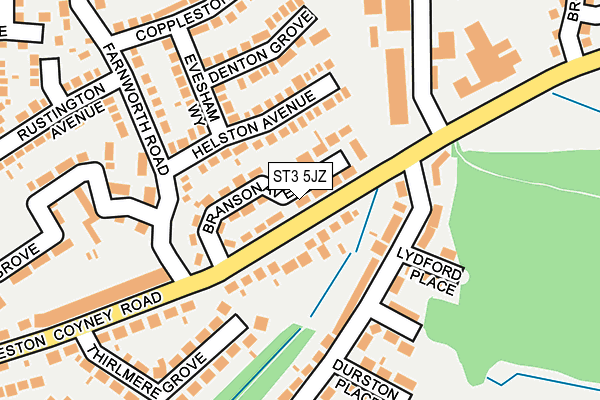 ST3 5JZ map - OS OpenMap – Local (Ordnance Survey)