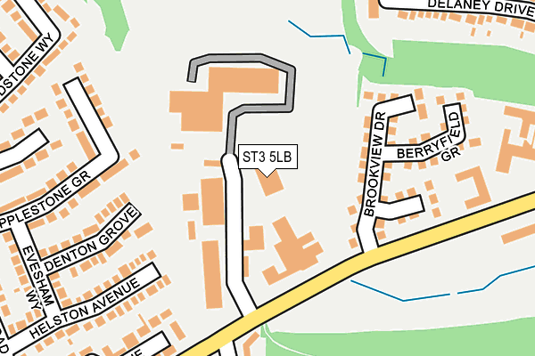 ST3 5LB map - OS OpenMap – Local (Ordnance Survey)