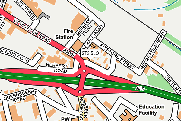 ST3 5LQ map - OS OpenMap – Local (Ordnance Survey)