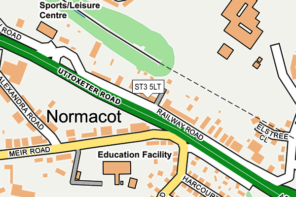 ST3 5LT map - OS OpenMap – Local (Ordnance Survey)