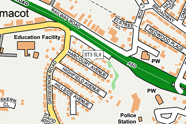 ST3 5LX map - OS OpenMap – Local (Ordnance Survey)
