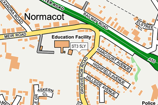 ST3 5LY map - OS OpenMap – Local (Ordnance Survey)