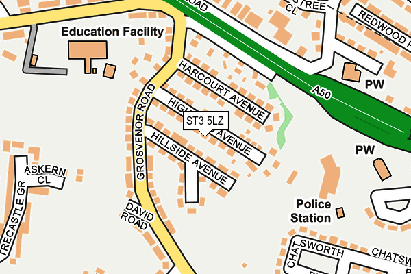 ST3 5LZ map - OS OpenMap – Local (Ordnance Survey)