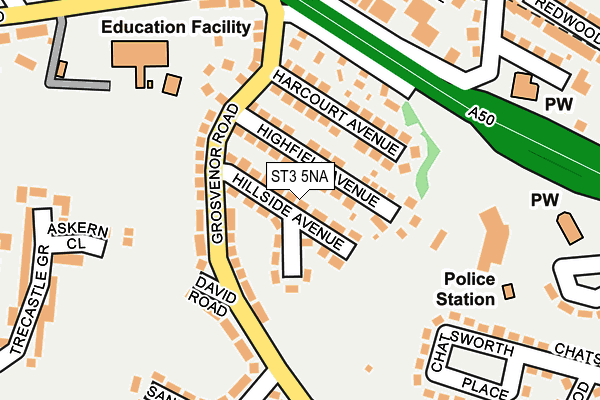 ST3 5NA map - OS OpenMap – Local (Ordnance Survey)