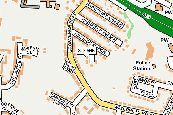 ST3 5NB map - OS OpenMap – Local (Ordnance Survey)