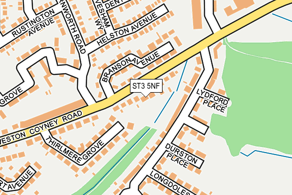 ST3 5NF map - OS OpenMap – Local (Ordnance Survey)