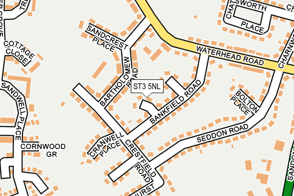 ST3 5NL map - OS OpenMap – Local (Ordnance Survey)